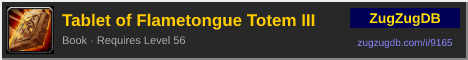 Tablet of Flametongue Totem III: forum signature banner