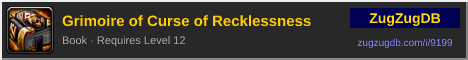 Grimoire of Curse of Recklessness: forum signature banner