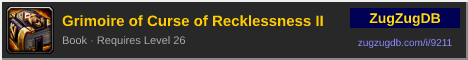 Grimoire of Curse of Recklessness II: forum signature banner
