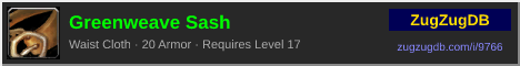 Greenweave Sash: forum signature banner