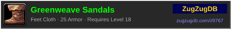 Greenweave Sandals: forum signature banner