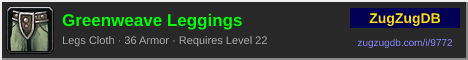Greenweave Leggings: forum signature banner