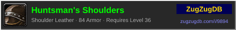 Huntsman's Shoulders: forum signature banner