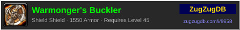 Warmonger's Buckler: forum signature banner